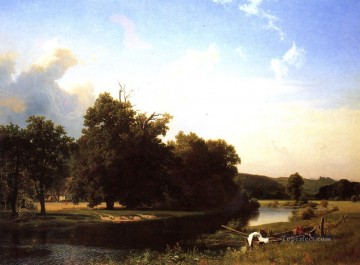 ブルック川の流れ Painting - ウェストファリア アルバート ビアシュタットの風景ストリーム